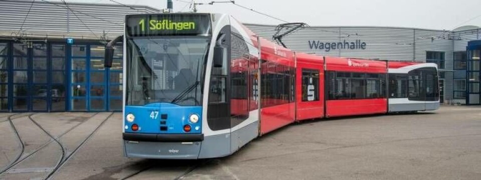 Prototypspårvagn som Siemens nu arbetar med att kunna göra helt förarlös. Foto: Siemens Prototypspårvagn som Siemens nu arbetar med att kunna göra helt förarlös. Foto: Siemens