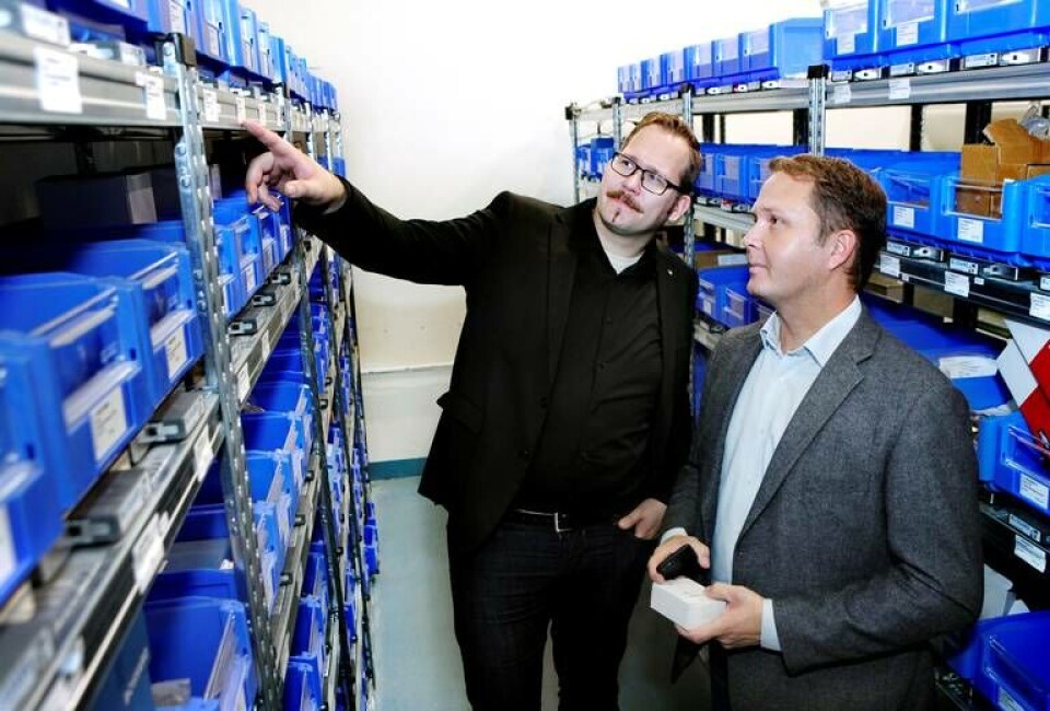 Bildtext: Stefan Kraft, strategisk inköpare, Backer AB (t.v.) och Pär Eknäs, KAM, Bossard (t.h.). Foto: Sandra Henningsson Bildtext: Stefan Kraft, strategisk inköpare, Backer AB (t.v.) och Pär Eknäs, KAM, Bossard (t.h.). Foto: Sandra Henningsson