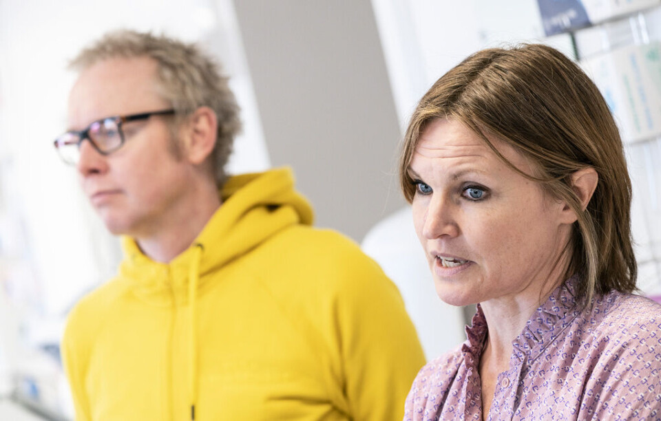 Jonas Björkman, mikrobiolog, och Sofia Gruvberger Saal, sektionschef vid Centrum för molekylär diagnostik. Foto: Johan Nilsson/TT Jonas Björkman, mikrobiolog, och Sofia Gruvberger Saal, sektionschef vid Centrum för molekylär diagnostik. Foto: Johan Nilsson/TT