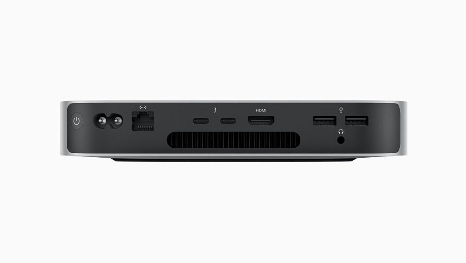 Anslutningar hos nya Mac Mini med M2. Foto: Press Anslutningar hos nya Mac Mini med M2. Foto: Press