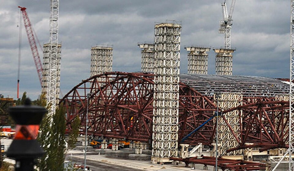 Sarkofagbygget i Tjernobyl hotat