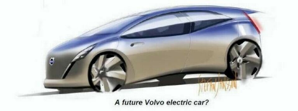 Är detta en framtida elbil från Volvo frågar Johan Konnberg på Volvo Cars Special Vehicles i sin presentation av elbilen C30 BEV. Foto: Illustration: Stefan Jansson
