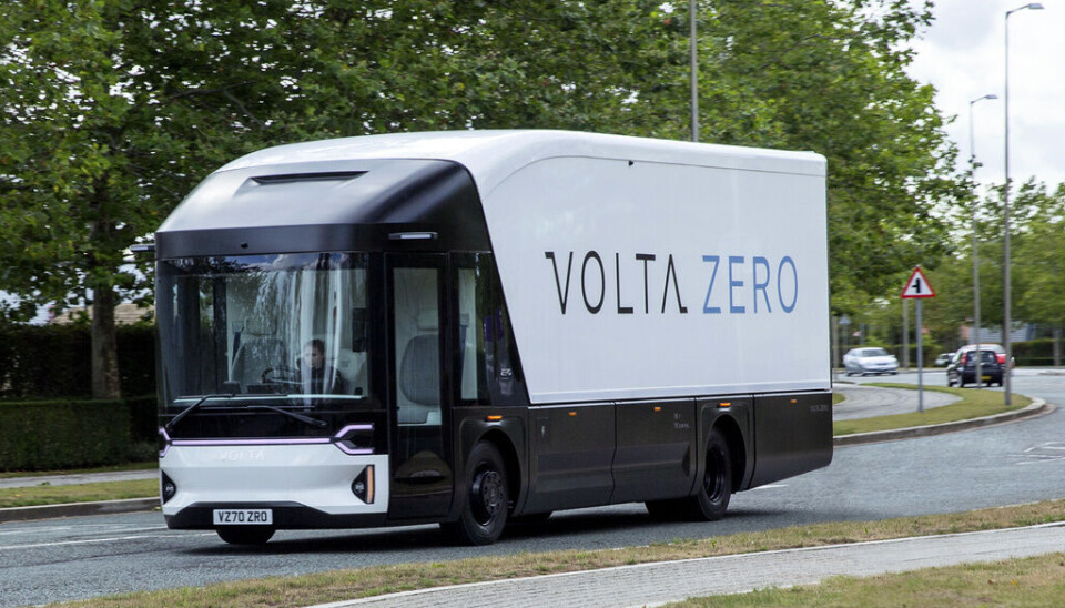Den helelektriska Volta Zero har en räckvidd på 15-20 mil per laddning. Den helelektriska Volta Zero har en räckvidd på 15-20 mil per laddning.
