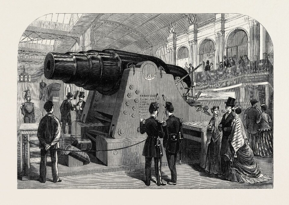 Krupp presenterade en 50-tons stålkanon på världsutställningen i Paris 1867. Foto: Universal History Archive/REX Krupp presenterade en 50-tons stålkanon på världsutställningen i Paris 1867. Foto: Universal History Archive/REX