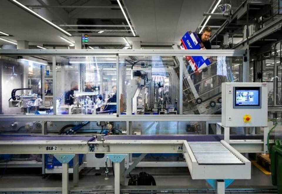 SKF:s D-fabriken i Göteborg öppnade 2017 och är företagets mest digitaliserade och uppkopplade fabrik. Foto: Sören Håkanlind