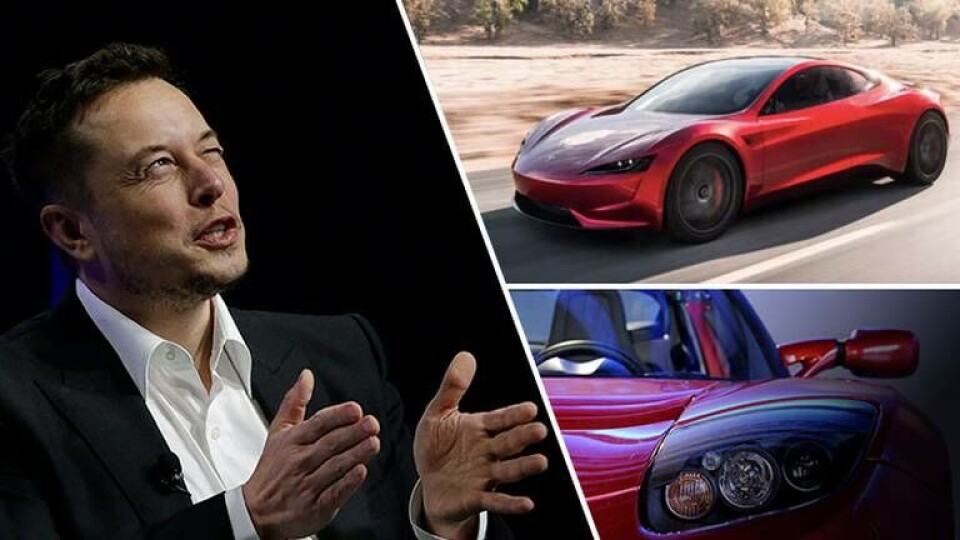 Teslas vd Elon Musk har högt flygande planer för sin Roadster. Foto: TT / Tesla Teslas vd Elon Musk har högt flygande planer för sin Roadster. Foto: TT / Tesla