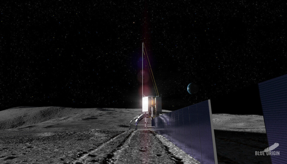 Konceptbild av solceller på månen.