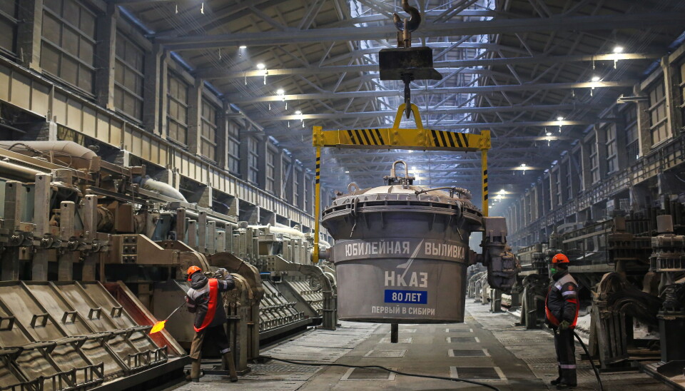 Aluminiumsmältverket i Novokuznetsk i Sibirien ägs av Rusal. Bild från januari 2023. Aluminiumsmältverket i Novokuznetsk i Sibirien ägs av Rusal. Bild från januari 2023.