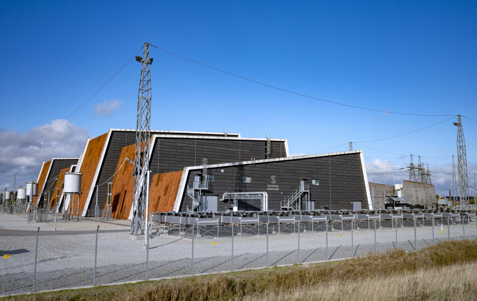 Hurva omriktarstation utanför Lyby, som invigdes sommaren 2021.
