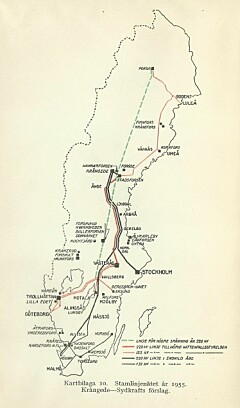 Kraftnätet som privata Krångede-Sydkraft föreslog att det skulle se ut 1955.
