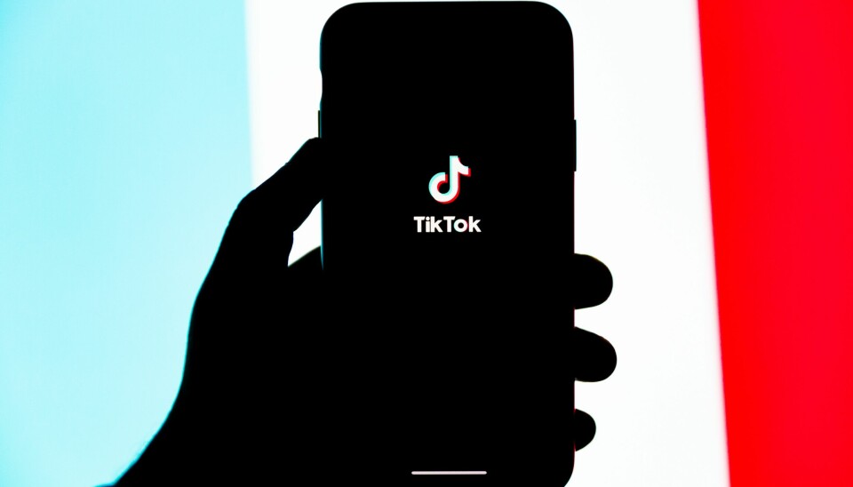 Tiktok-app på en mobiltelefon
