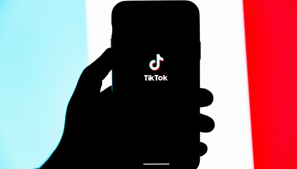 Tiktok-app på en mobiltelefon