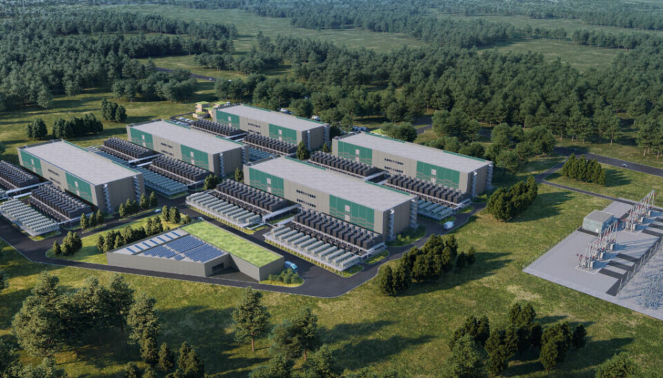 Illustration av Tiktoks nya datacenter som byggs i Norge.