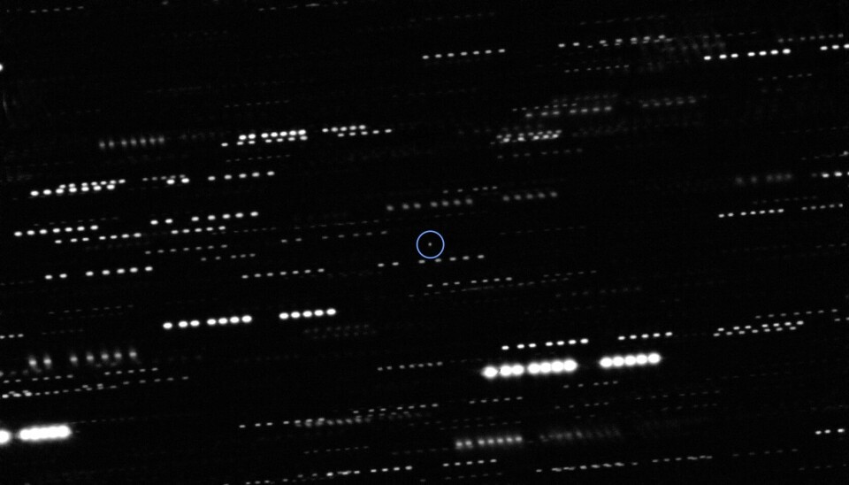 En bild av Oumuamua tagen av teleskopet VLT.