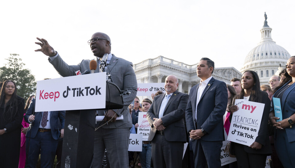 Starka känslor kring Tiktok. Här hålls en demonstration i Washington till stöd för tjänsten i onsdags. Arkivbild Starka känslor kring Tiktok. Här hålls en demonstration i Washington till stöd för tjänsten i onsdags. Arkivbild