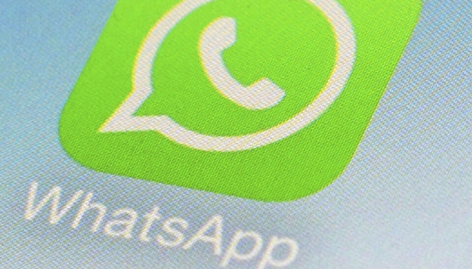 Grön ikon på en mobilskärm, under den står det WhatsApp