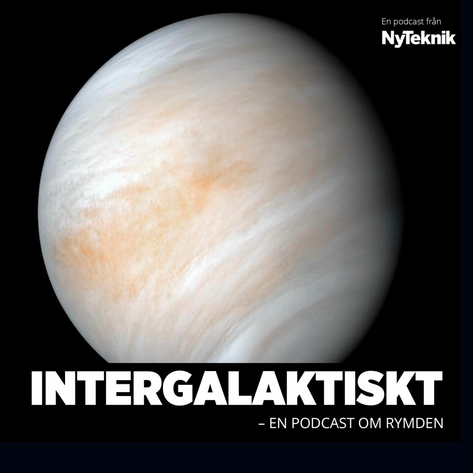Venus med text om en podcast från NyTeknik framför.