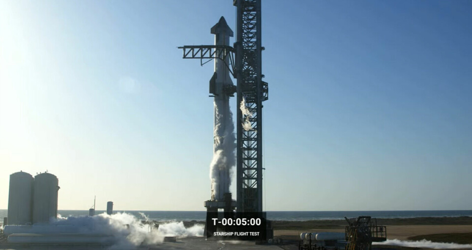 En skärmavbild av en nedräkning för en raketuppskjutning.