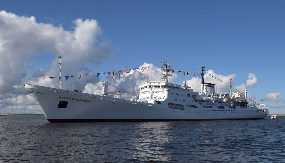 ”Admiral Vladimirsky” är officiellt ett forskningsfartyg men den svenska marinen betraktar det som ett militärt, statligt fartyg. Arkivbild. ”Admiral Vladimirsky” är officiellt ett forskningsfartyg men den svenska marinen betraktar det som ett militärt, statligt fartyg. Arkivbild.