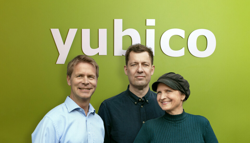 Mattias Danielsson, vd Yubico, Jakob Ehrensvärd, innovationschef och grundare och Stina Ehrensvärd, grundare och tidigare vd.