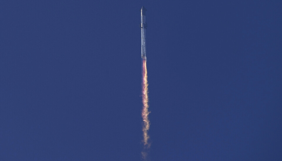 Space X Starship sköts upp i Texas i torsdags. Space X Starship under uppskjutning.