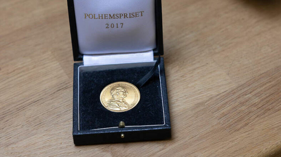 Bilden visar medaljen för Polhemspriset 2017, som delades ut till programmeraren Daniel Stenberg.