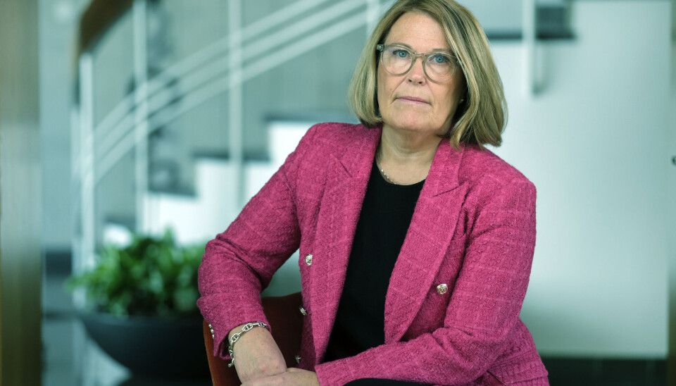Karin Johansson, vice vd på Svenskt Näringsliv. Arkivbild. Karin Johansson, vice vd på Svenskt Näringsliv i rosa kavaj