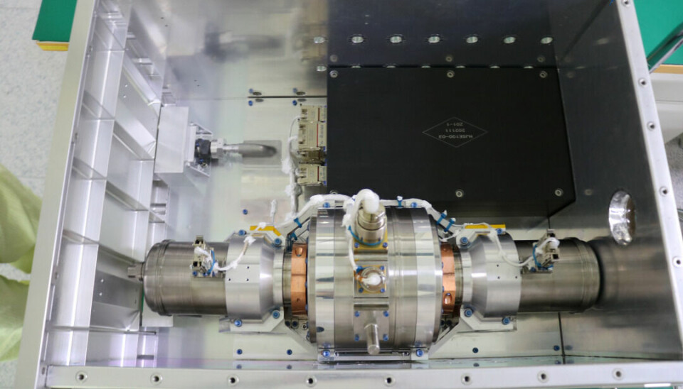 En stirlingmotorn från Kina  på rymdstationen Tiangong.
