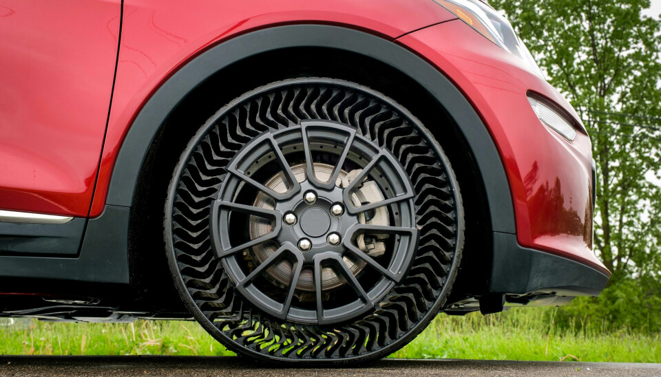 GM och Michelins koncept för luftfria däck kallat Uptis.