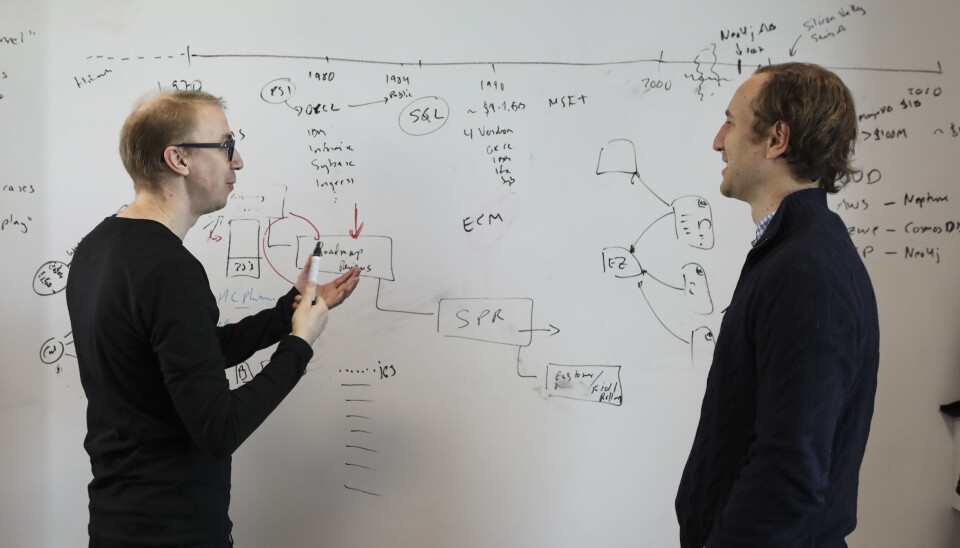 Emil Eifrém på Neo4J:s kontor i Malmö, där allt forsknings- och utvecklingsarbete görs. Bilden visar Emil Eifrém, medgrundare och vd på det svenska grafdatabasbolaget Neo4J.