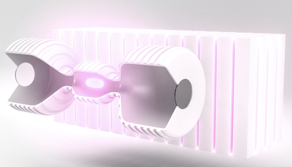 En visualisering av Helions plasmaaccelerator. En visualisering av Helions plasmaaccelerator.