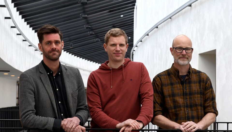 Från vänster: Joel Johansson, Erik Kool, Jesper Sollerman. Tre forskare på Albanova.