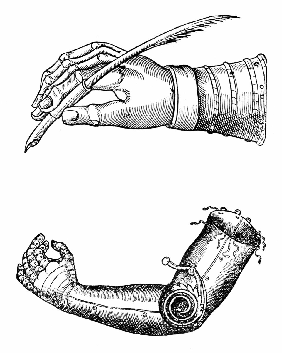 Illustration från 1500-talet som visar ”artificiella lemmar”.