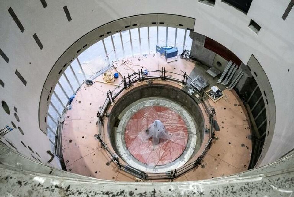 Målstationen där den 45 ton tunga vakuumtanken skall placeras på ESS i Lund. Arkivbild från 2020. Foto: Johan Nilsson/TT Målstationen där den 45 ton tunga vakuumtanken skall placeras på ESS i Lund. Arkivbild från 2020. Foto: Johan Nilsson/TT
