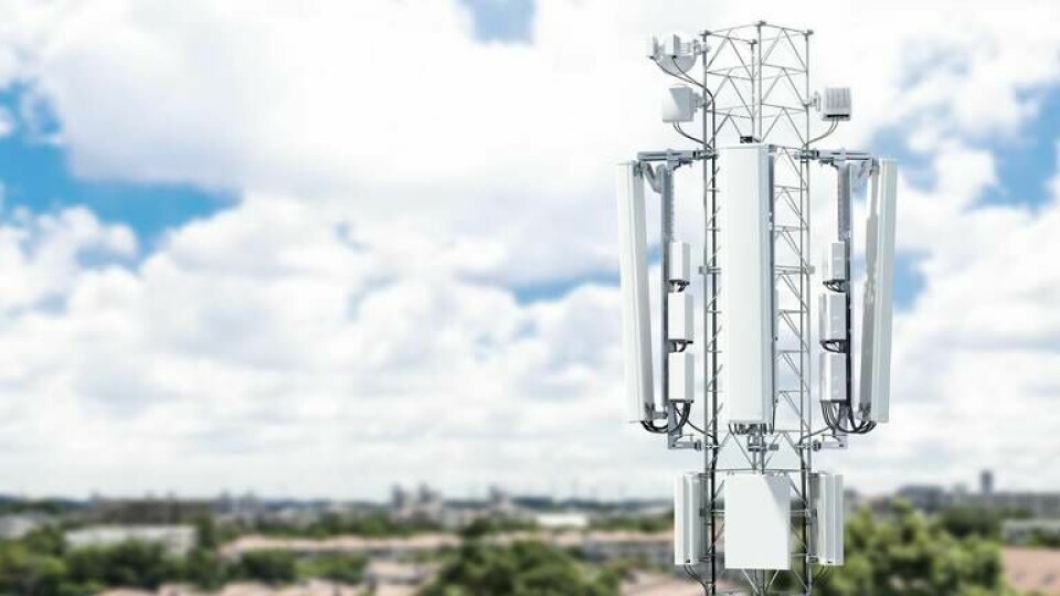 En 5g-mast med antenner från Ericsson. Foto: Ericsson