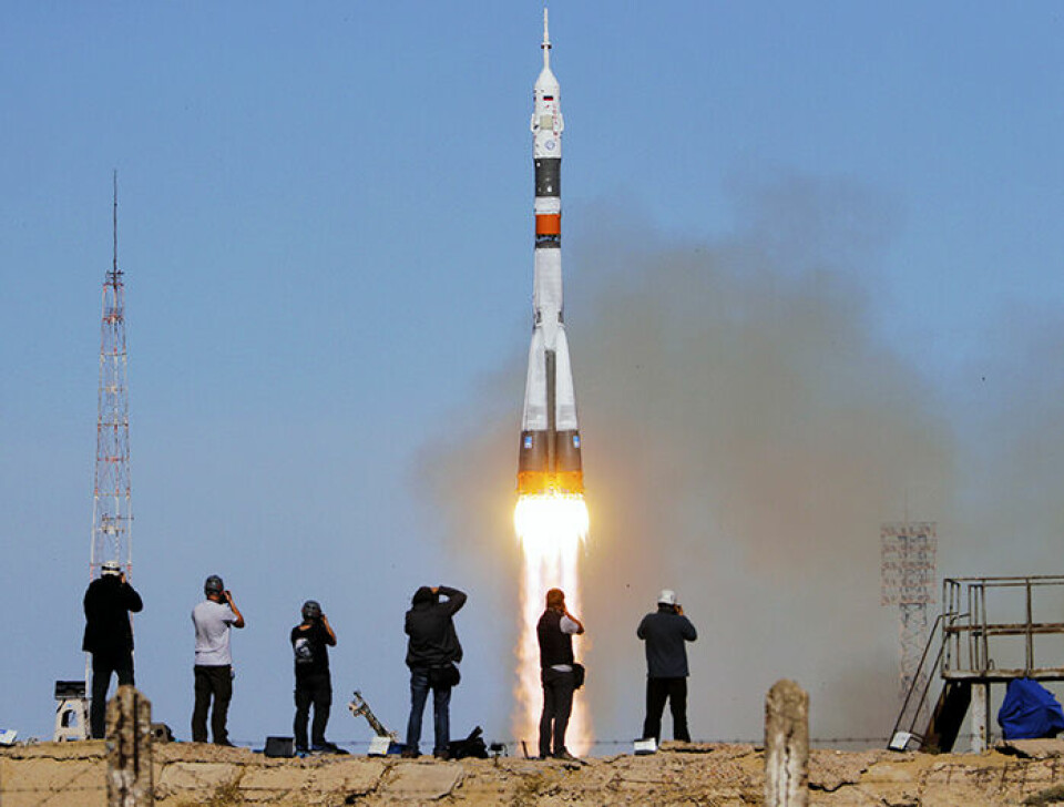 En rysktillverkad Sojuzraket. Foto: AP Photo/Dmitri Lovetsky/TT
