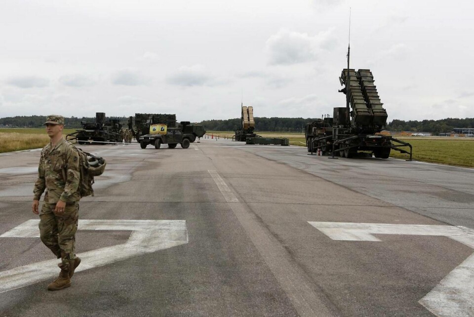 Amerikanska försvaret visade upp sina vapensystem under försvarsövningen Aurora 17. Foto: Henrik Brunnsgård / TT Amerikanska försvaret visade upp sina vapensystem under försvarsövningen Aurora 17. Foto: Henrik Brunnsgård / TT