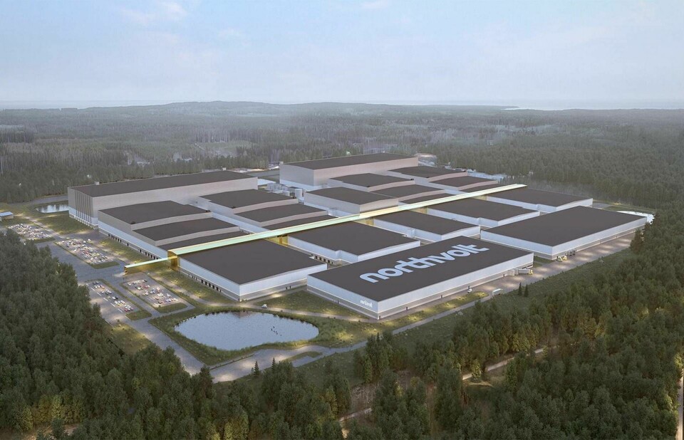Nothvolts planerade cellfabrik i Skellefteå. Foto: Northvolt