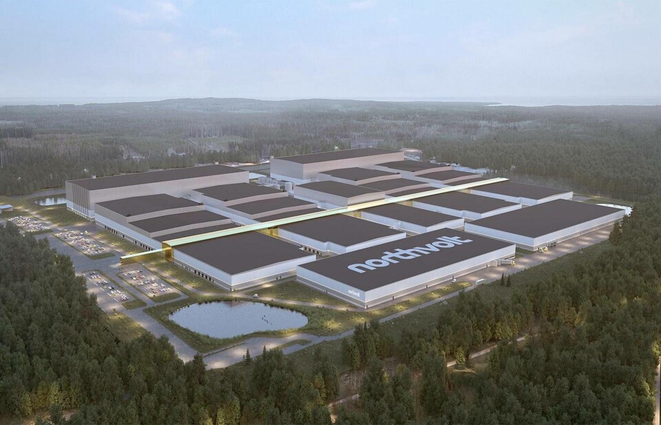 Nothvolts planerade cellfabrik i Skellefteå. Foto: Northvolt Nothvolts planerade cellfabrik i Skellefteå. Foto: Northvolt
