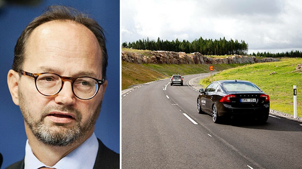 Tomas Eneroth (S) bjuder in ministerkollegor i EU för ett möte i Sverige om självkörande bilar. Foto: TT Tomas Eneroth (S) bjuder in ministerkollegor i EU för ett möte i Sverige om självkörande bilar. Foto: TT