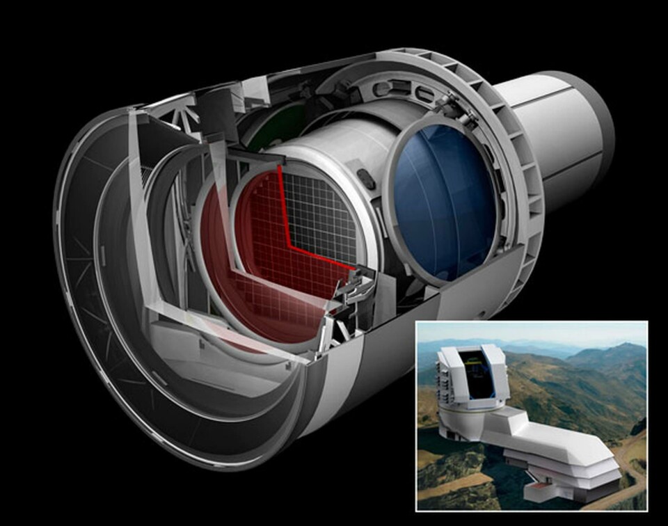 Den gigantiska kameran ska bli en del av Large Synoptic Survey Telescope som ska byggas i Chile. Foto: LSST Den gigantiska kameran ska bli en del av Large Synoptic Survey Telescope som ska byggas i Chile. Foto: LSST
