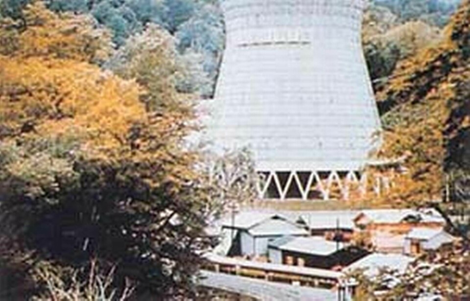 Japans första geotermiska kraftverk byggdes 1966 och ger 22 MW. Foto: Toshiba