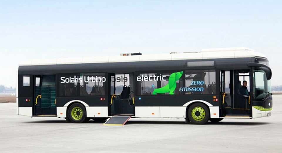 Solaris Urbino 12 Electric utrustad med induktionsladdning från Bombardier, ska trafikera sträckan i Berlin. Bussen på bilden i utförande för Düsseldorf och utan induktionsladdare. Foto: Solaris Solaris Urbino 12 Electric utrustad med induktionsladdning från Bombardier, ska trafikera sträckan i Berlin. Bussen på bilden i utförande för Düsseldorf och utan induktionsladdare. Foto: Solaris