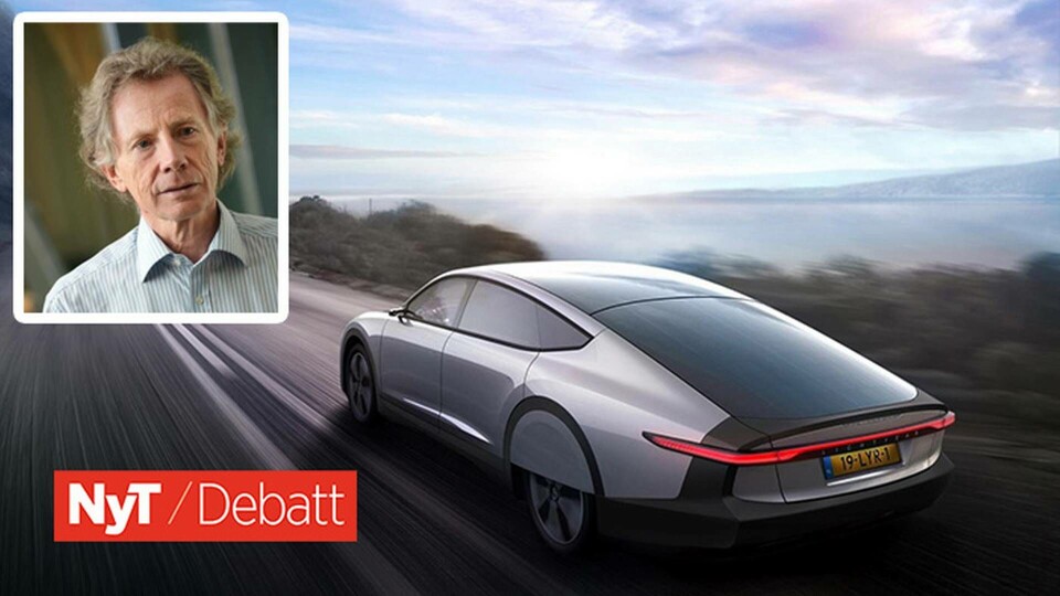Per Kågeson, miljöforskare, samt elbilen Lightyear 0 - ett bra exempel på en elbil som faktiskt pressat energiförbrukningen i motsatsen till alla stora suvar, menar han. Foto: IVA/Lightyear Per Kågeson, miljöforskare, samt elbilen Lightyear 0 - ett bra exempel på en elbil som faktiskt pressat energiförbrukningen i motsatsen till alla stora suvar, menar han. Foto: IVA/Lightyear