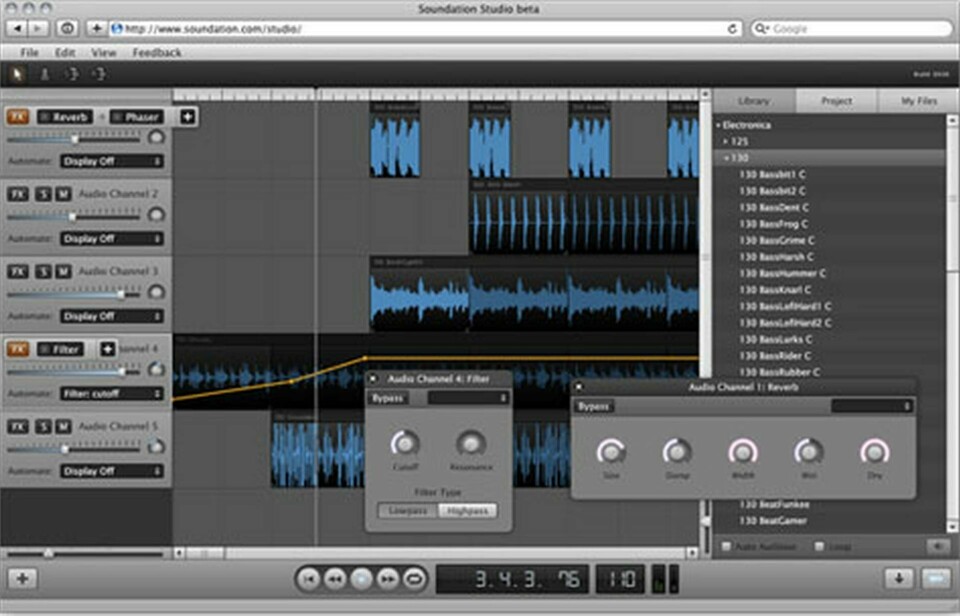 Soundation är en gratis sampler som körs i webbläsaren.