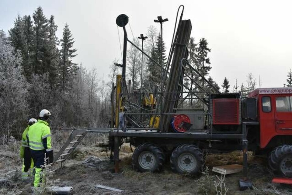Provborrning pågår sydväst om Östersund i jakt på vanadin.Foto: Vanadis Battery Metals