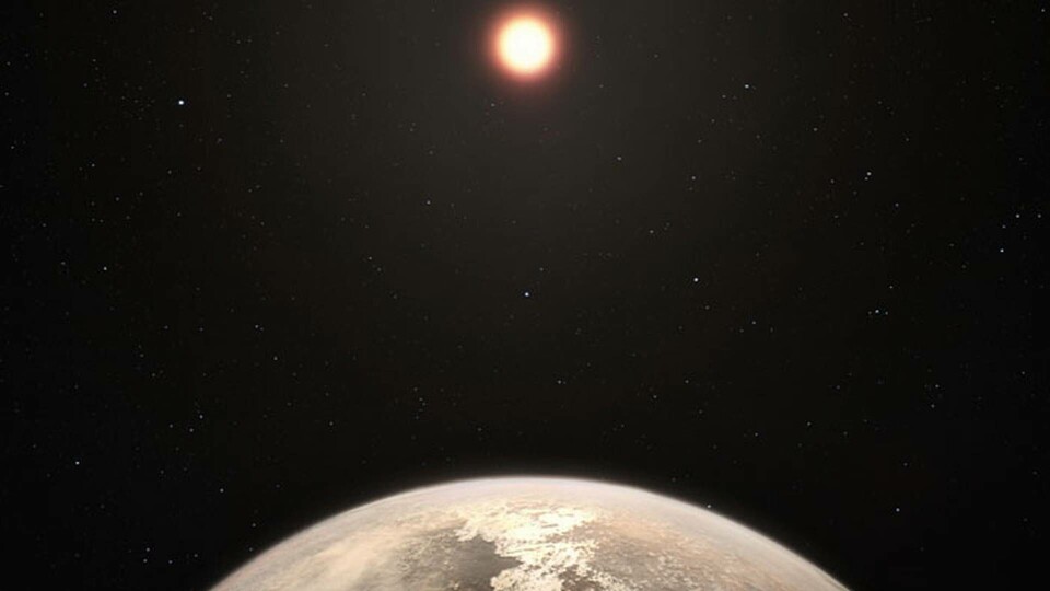 Sveriges nya exoplanet Isagel cirklar runt dess stjärna Aniara på bara 6,5 dygn, 400 ljusår från jorden. Isagel tros vara en gasjätte liknande Jupiter. llustration: ESO/TT Sveriges nya exoplanet Isagel cirklar runt dess stjärna Aniara på bara 6,5 dygn, 400 ljusår från jorden. Isagel tros vara en gasjätte liknande Jupiter. llustration: ESO/TT