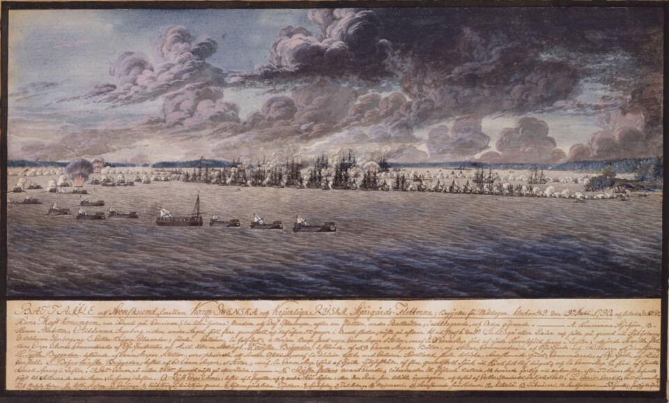 Slaget vid Svensksund 1790 anses vara Sveriges genom tiderna största marina seger. Den ryska motståndarens förlust mot svenska skärgårdsflottan kom att bli avslutningen på kriget, och slagets utgång ledde fram till fredsfördraget i Värälä. Ryssland förlorade minst 50 fartyg, att jämföra med att Sverige förlorade sex. Foto: Heritage/TT Slaget vid Svensksund 1790 anses vara Sveriges genom tiderna största marina seger. Den ryska motståndarens förlust mot svenska skärgårdsflottan kom att bli avslutningen på kriget, och slagets utgång ledde fram till fredsfördraget i Värälä. Ryssland förlorade minst 50 fartyg, att jämföra med att Sverige förlorade sex. Foto: Heritage/TT