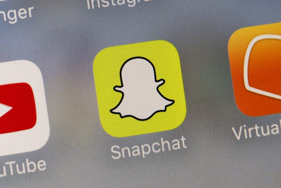 Appen Snapchat är populär bland barn, och används av pedofiler för att hitta barn att utnyttja. Arkivbild. Foto: Richard Drew/AP/TT Appen Snapchat är populär bland barn, och används av pedofiler för att hitta barn att utnyttja. Arkivbild. Foto: Richard Drew/AP/TT