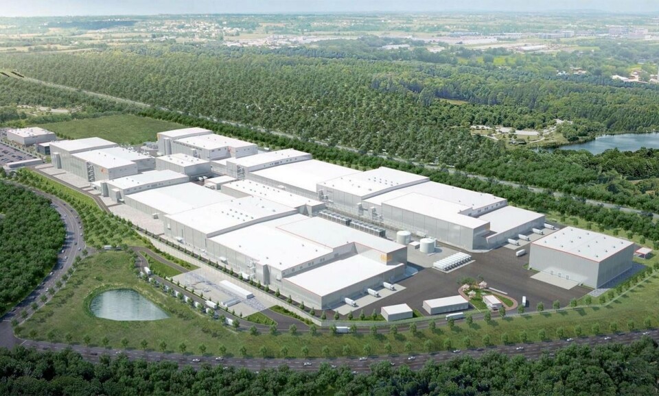 Rendering av en fabrik som nu byggs i Georgia. Foto: SK Innovation Rendering av en fabrik som nu byggs i Georgia. Foto: SK Innovation